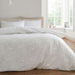 Bianca Woodland 200 Thread Count Cotton Reversible Duvet Cover Set Natural Cream Natural Super King