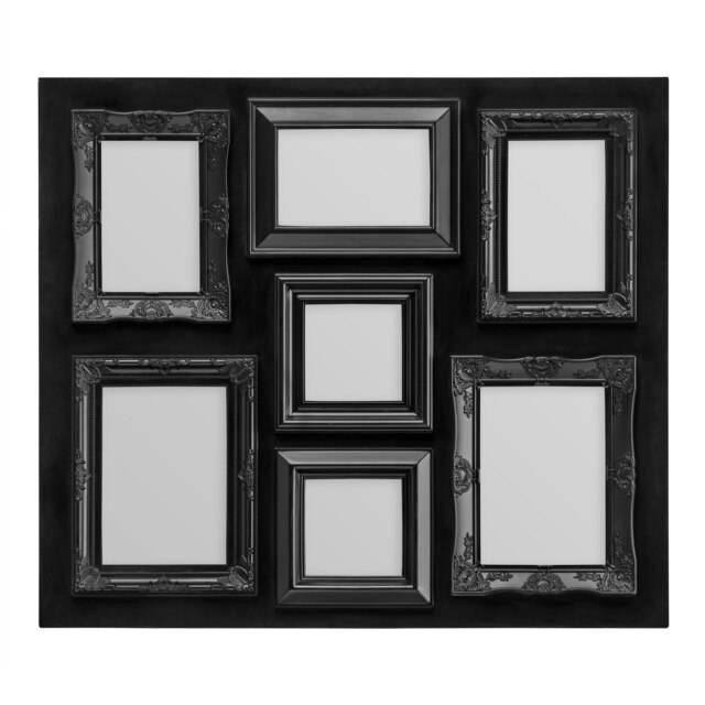 Black 7 Photo Frame,Glass Front Photo Display,Versatile Arrangement For Landscape, Portrait, & Square Photos Black One Size