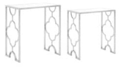 Orsina Set Of Two Merlin Silver Leaf Side Tables