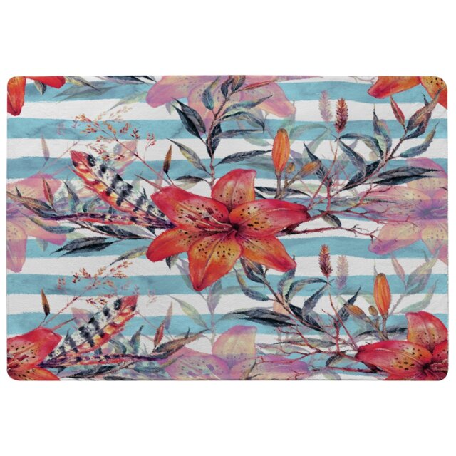 Bouquet Of Watercolor Tiger Lilies Rug Multi