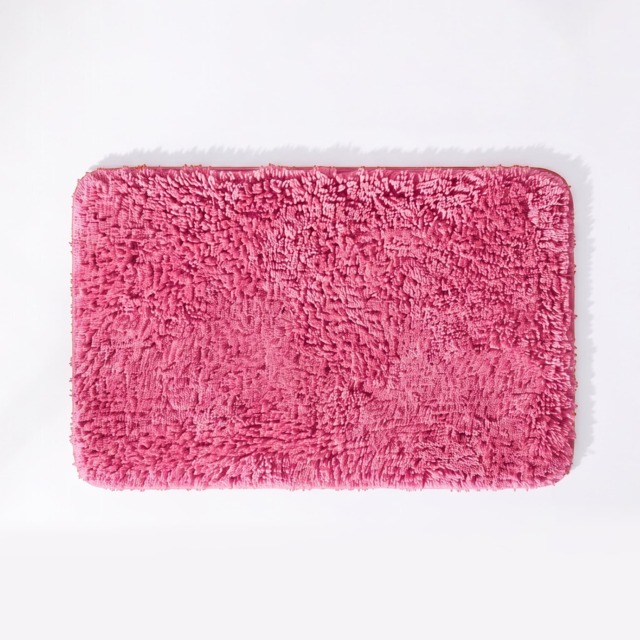Deep Pile Microfibre Bath Mat Non-Slip - Rose Pink