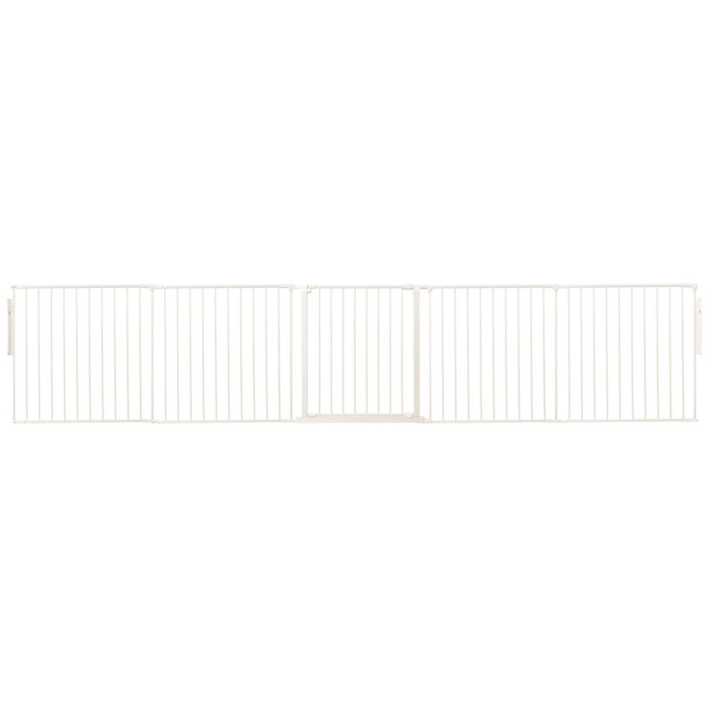 Safetots Premium Multi Panel Room Divider, up to 370cm Wide, White, 70cm Tall, Flexible Barrier with Door for Baby and Toddler