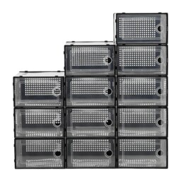 Living and Home 12-Pack Stackable Shoe Storage Boxes - Black