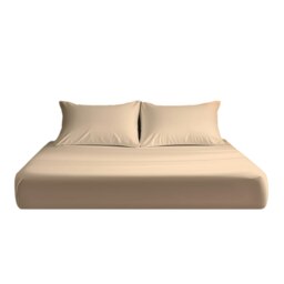 Microfibre Soft Touch Fitted Sheet 25cm Skirt Plain Dyed Bed Linen Cream Cream Small Single