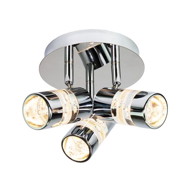 Chrome Bathroom Spot Light with LED Bubble Acrylic Heads Chrome