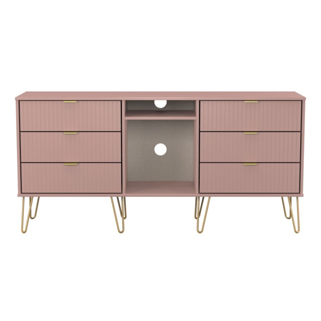 Bexley 6 Drawer Sideboard in Kobe Pink (Ready Assembled) Pink Kobe Pink