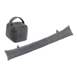 Nicola Spring Herringbone Door Stop & Draught Excluder Set - Grey