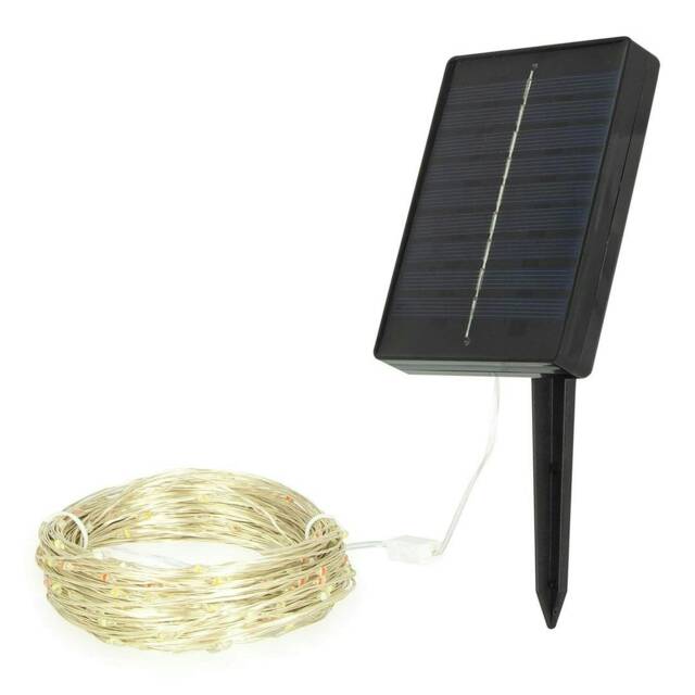 GardenKraft 200 Micro Solar LED String Lights Black