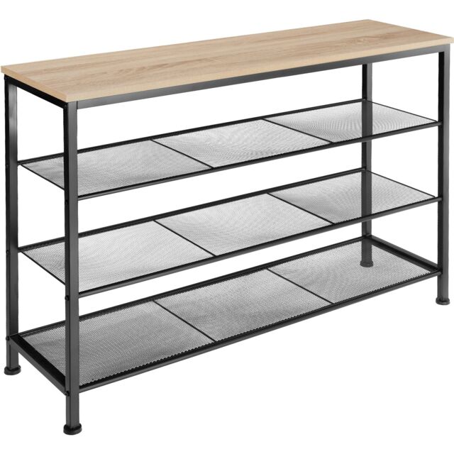 Shoe Rack Portsmouth - surface shelf and 3 grid shelves, industrial style Brown industrial wood light, oak Sonoma 100 x 30,50 x 72,50 cm 1
