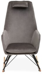 Orsina Grey Velvet Rocking Chair, Easy-to-Clean Velvet Accent Chair, High-Back & Arm Support Comfy Armchair