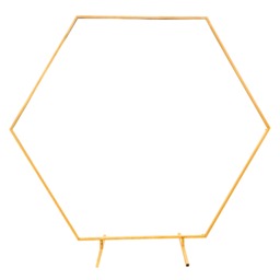 Gold Hexagon Arch Stand Party Background Decoration, Garden Arbors - 200cm