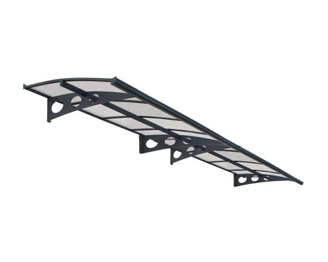 Patio Cover Herald Door Awning Canopy 4460 Mist - Polycarbonate - L447 x W139 x H33 cm - Grey Grey
