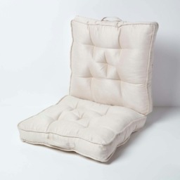 "Homescapes Cream Faux Suede Travel Support Booster Cushion Cream Cream 50cm x 50cm (20"" x 20"")"