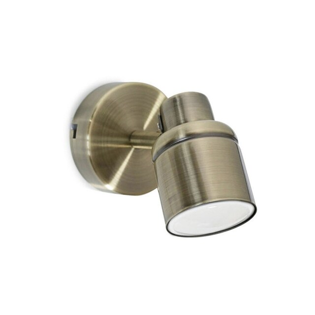 ValueLights Benton Antique Brass IP44 Adjustable Wall Light and Bulb