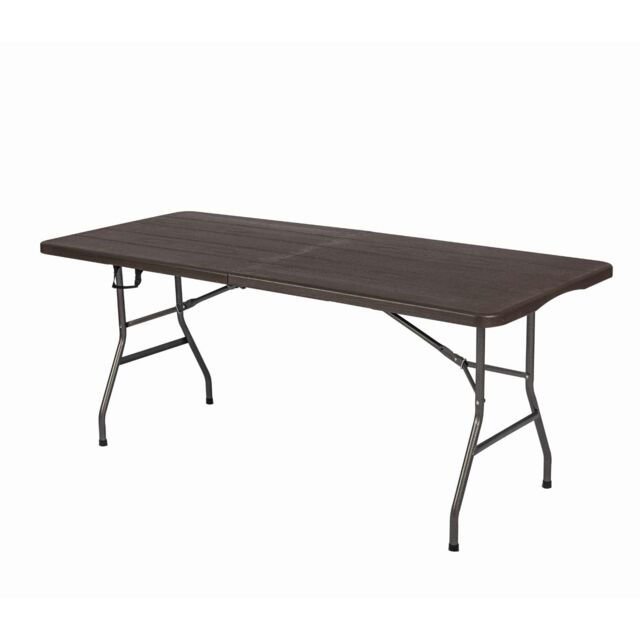 6ft Folding Table Trestle Camping Party Picnic Garden Indoor Outdoor Wood Effect