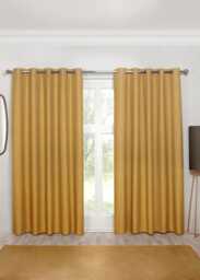 Cosmos - 100% Blackout Thermal Self-Lined Curtains - Eyelet - 100% Polyester (Gold, 46''x 72'' - 117cm x 183cm (Pair)) Yellow Yellow