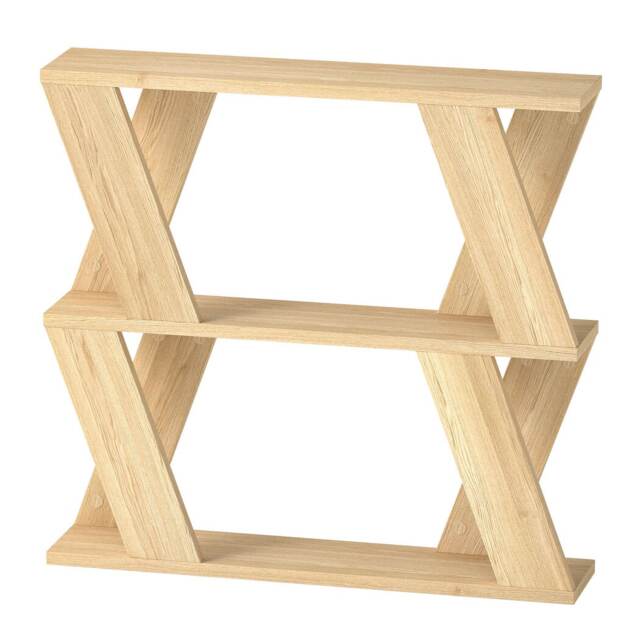 Levede Slim Side Table with Storage Shelf Sofa End Accent Table Wooden 2 Tier Clear Natural