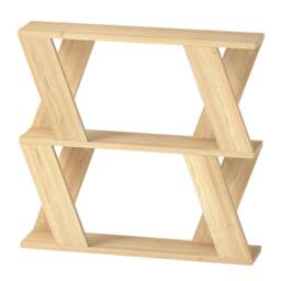 Levede Slim Side Table with Storage Shelf Sofa End Accent Table Wooden 2 Tier Clear Natural
