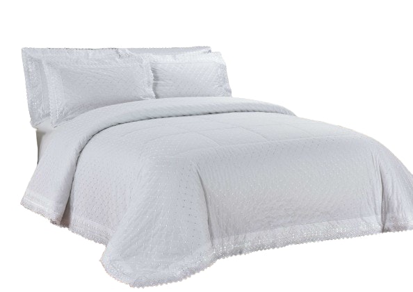 Richmond Polycotton Luxury Duvet Cover Set With Pillowcase White Single 1