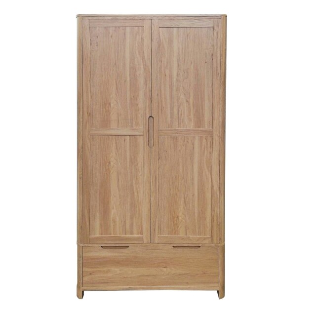 Oak Effect Wardrobe With Bottom Drawer