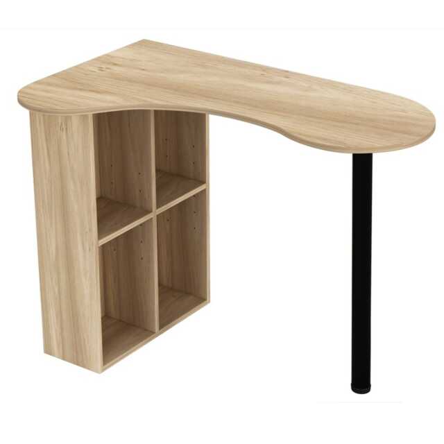 Wooden Computer Corner Desk Bookcase Storage Shelves Organiser Study Workstation Brown Oak 1