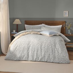 Wylder Grace Leaf Jacquard Satin Duvet Cover Set Grey Mist Grey 1