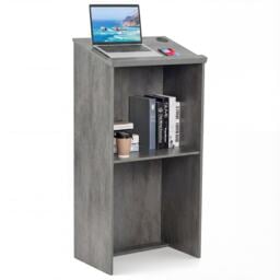 COSTWAY Podium Stand 117cm Hostess Stand for Speakers w/Storage Shelf