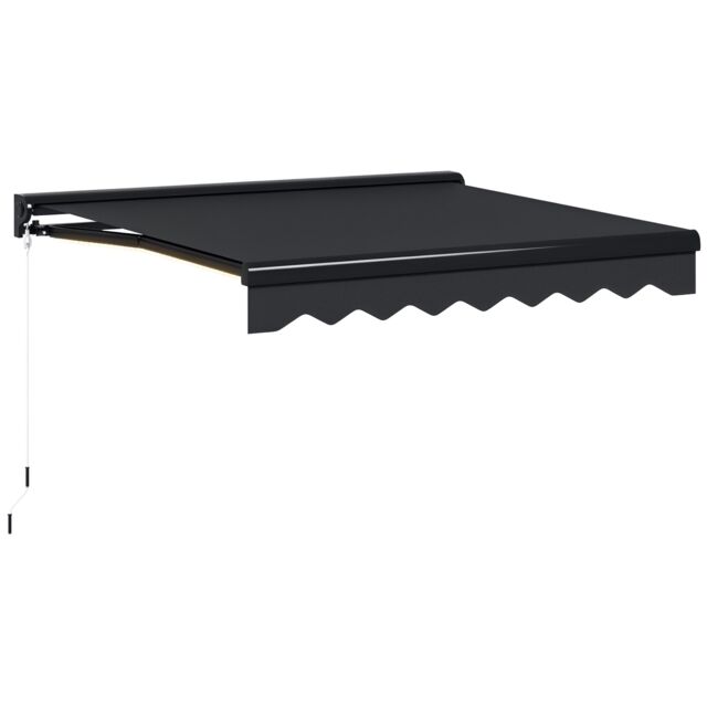 Outsunny 2.5 x 2m Electric Awning with LED Light, Sun Canopies for Patio Grey 1