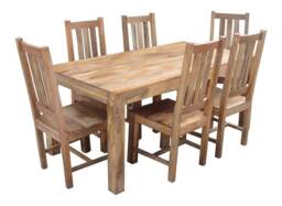 Dakota Dining Table - Mango Wood - L90 x W175 x H76 cm - Dark Finish - Assembly Required Brown