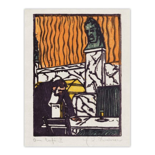 Head Waiter in Cafe Ernst Ludwig Kirchner Huge Wall Art Print 18X24 In