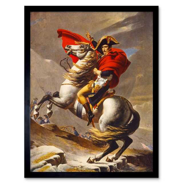 Napoleon Bonaparte Emperor France Alps Horse Framed Wall Art Print