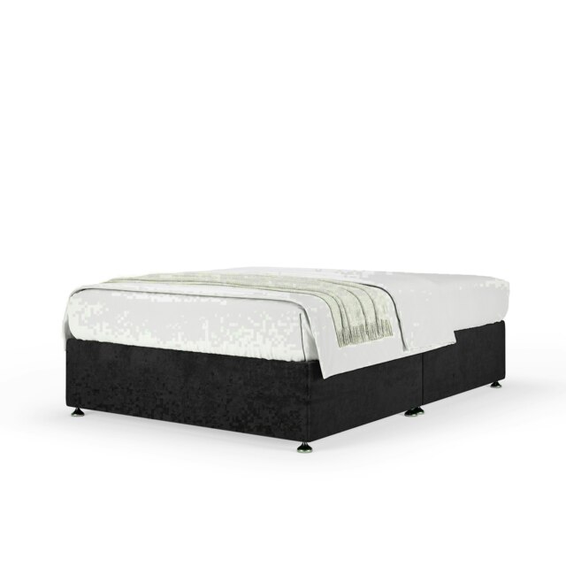 Black Naples Velvet No Drawer Divan Base King Size