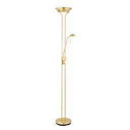 Rome Mother and Child Floor Lamp Satin Brass, Opal Glass, G9