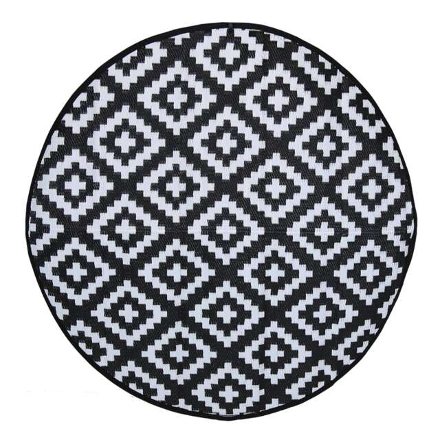 Charles Bentley Diamond Pattern Lightweight Waterproof Indoor/Patio Round Rug
