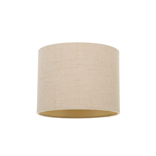 "Modern Taupe Linen Fabric Small 8"" Drum Lamp Shade with Matching Satin Lining Cream Taupe 1"