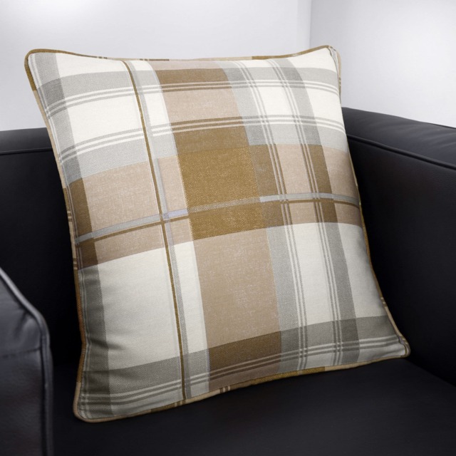 Fusion Balmoral Check Filled Cushion Natural