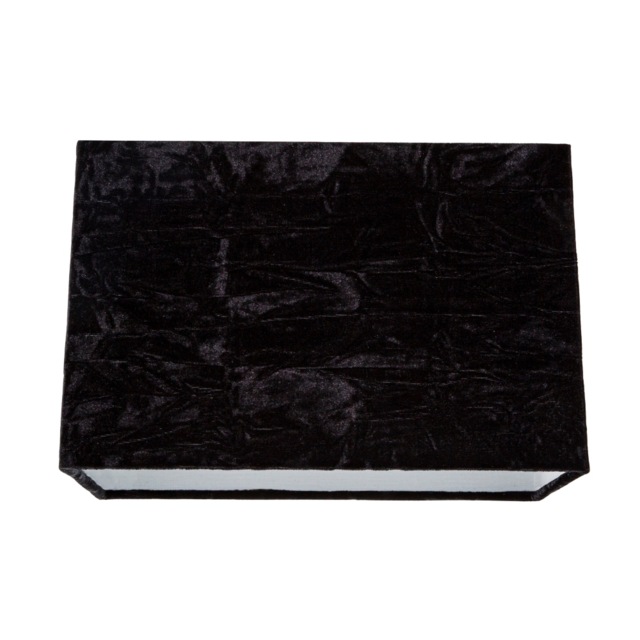Contemporary Designer Jet Black Crushed Velvet Fabric Rectangular Lamp Shade Black Black 1