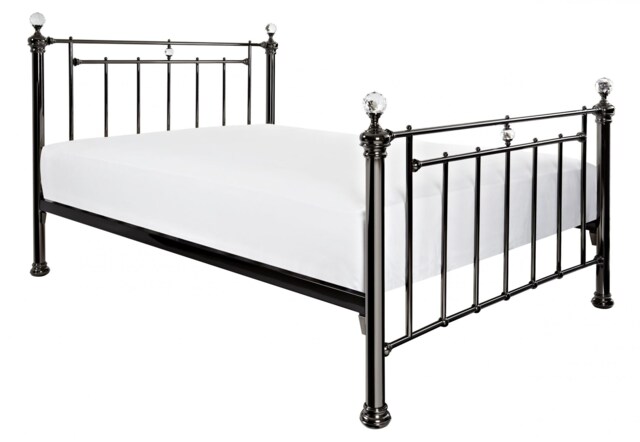 4ft Small Double Black nickel,Traditional Antique Victorian Metal Bed Frame Black Black Nickel Small Double
