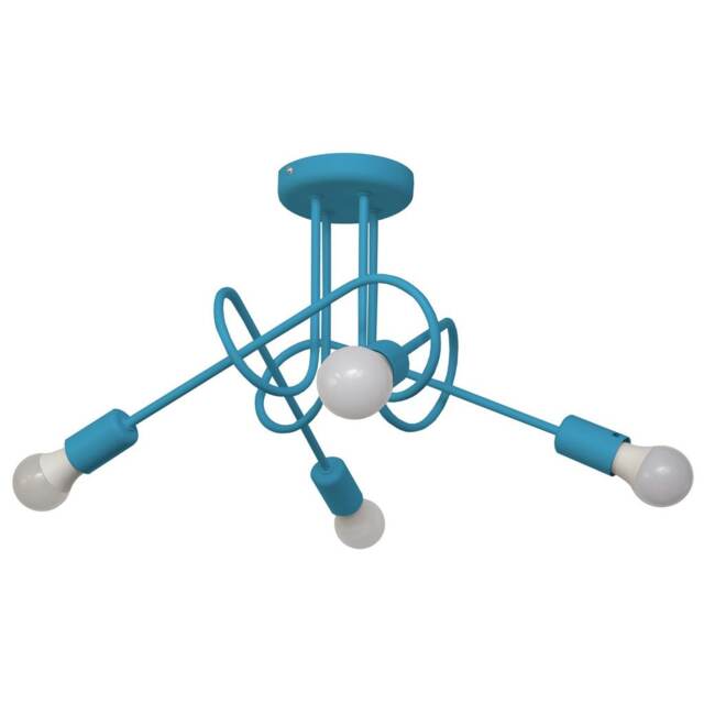 Oxford Multi Arm Semi Flush Ceiling Light Turquoise 44cm