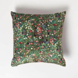 Homescapes Klimt's Italian Garden Velvet Cushion - 46 x 46 cm Pink 1