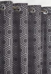 Element Geometric Thermal Blackout Eyelet Curtains 116cm x 137cm Charcoal Grey Grey