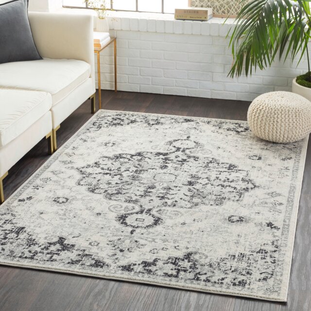 LIVABLISS Harput-Vintage Traditional Boho Rug 160 x 220 cm Blue Orange Yellow Grey
