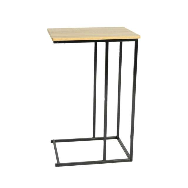 OHS C Shaped Under Sofa Side End Drinks Table - Light Wood