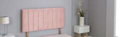 "Pink Plush Velvet 9 Panel Headboard Pink 3FT Single 26""inch Headboard"