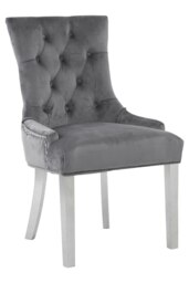 Orsina Contemporary Design Grey Velvet Dining Chair, Elegant Grey Accent Chair For Bedroom, Luxurious Modern Chair