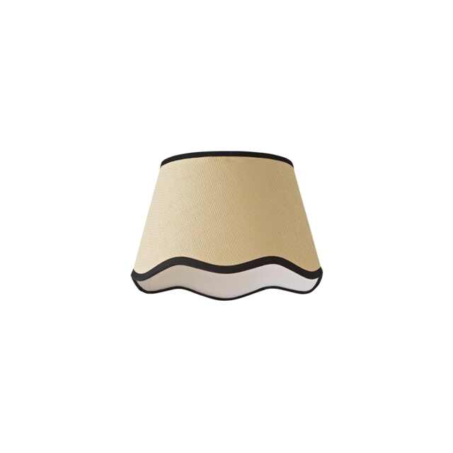 ValueLights Dutton Natural Black Trim Scallop Small Ceiling Shade