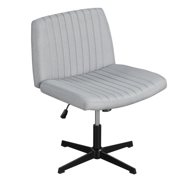 COSTWAY Criss Cross Chair No Wheels Cross-Legged Chair Grey
