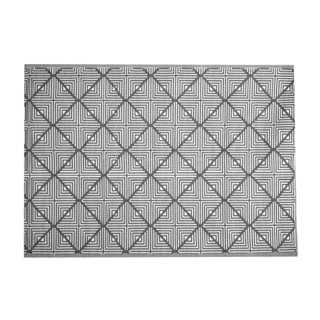 1.5m x 2.1m Alexandria Large Outdoor Alfresco Patio Rug Mat in Grey