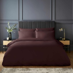 Silentnight Pure Cotton Duvet Cover Set, Deep Plum