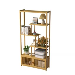 Wooden Bookcase Storage Cabinet Open Shelving Unit Brown Brown One Size
